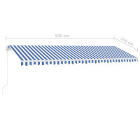 Miniatyr av produktbild för Fristående markis manuellt infällbar 500x350 cm blå/vit