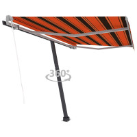 Produktbild för Fristående markis automatiskt infällbar 350x250 cm orange/brun