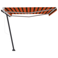 Produktbild för Fristående markis automatisk 400x300cm orange/brun