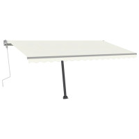 Produktbild för Fristående markis manuell 450x300 cm gräddvit