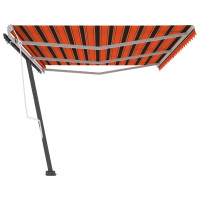 Produktbild för Fristående markis manuellt infällbar 600x300 cm orange/brun