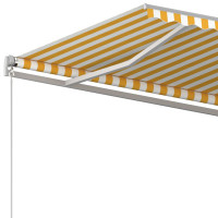 Miniatyr av produktbild för Fristående automatisk markis 600x300 cm gul/vit