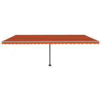 Produktbild för Fristående automatisk markis 600x300 cm orange/brun