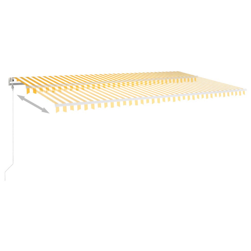 Produktbild för Markis med LED manuellt infällbar 600x350 cm gul och vit