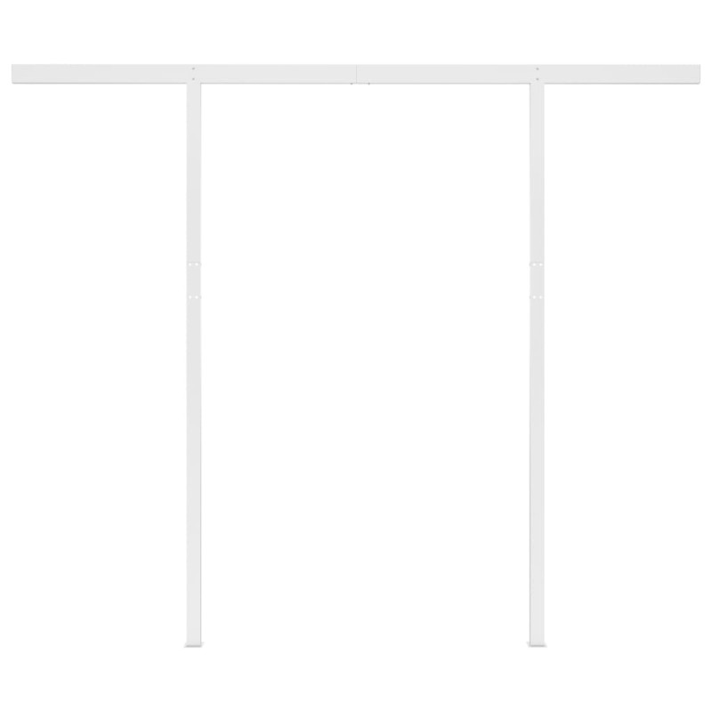 Produktbild för Markis med stolpar manuellt infällbar 3x2,5 m gräddvit