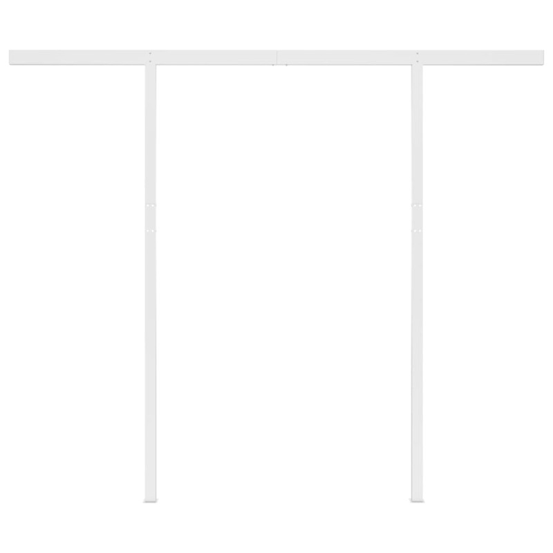 Produktbild för Markis med stolpar manuellt infällbar 3x2,5 m gul och vit
