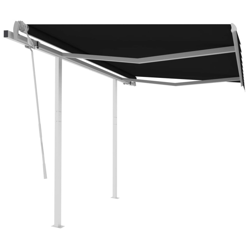 Produktbild för Markis med stolpar manuellt infällbar 3x2,5 m antracit