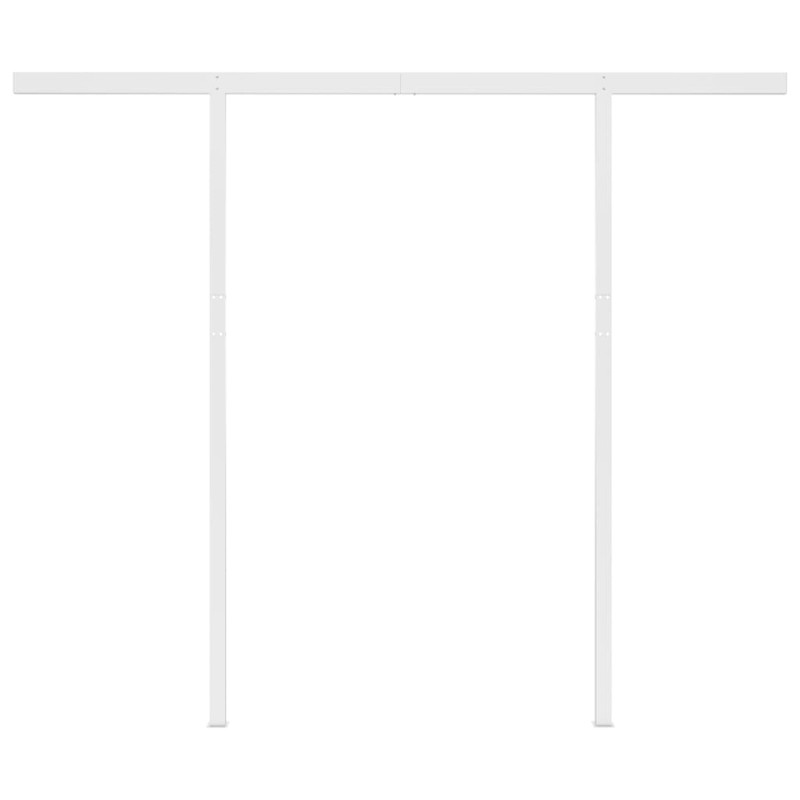 Produktbild för Markis med stolpar manuellt infällbar 3,5x2,5 m gräddvit
