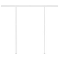 Produktbild för Markis med stolpar manuellt infällbar 3,5x2,5 m gul och vit