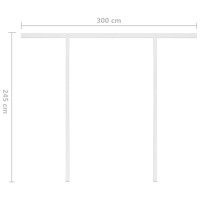 Produktbild för Markis med LED manuellt infällbar 3,5x2,5 m orange och brun