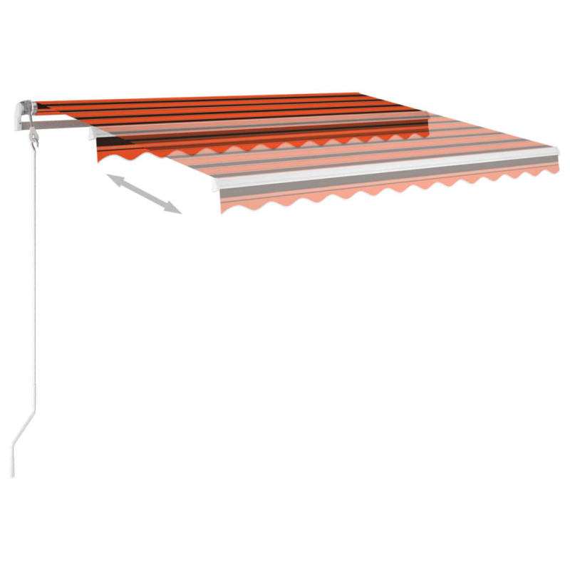 Produktbild för Markis med stolpar automatisk infällbar 3,5x2,5 m orange/brun