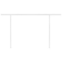 Produktbild för Markis med stolpar automatisk infällbar 4x3 m gräddvit