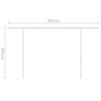 Produktbild för Markis med stolpar manuellt infällbar 4,5x3 m gräddvit