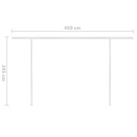Produktbild för Markis med stolpar automatiskt infällbar 4,5x3 m antracit