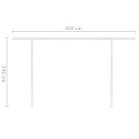 Produktbild för Markis med stolpar automatiskt infällbar 5x3 m antracit