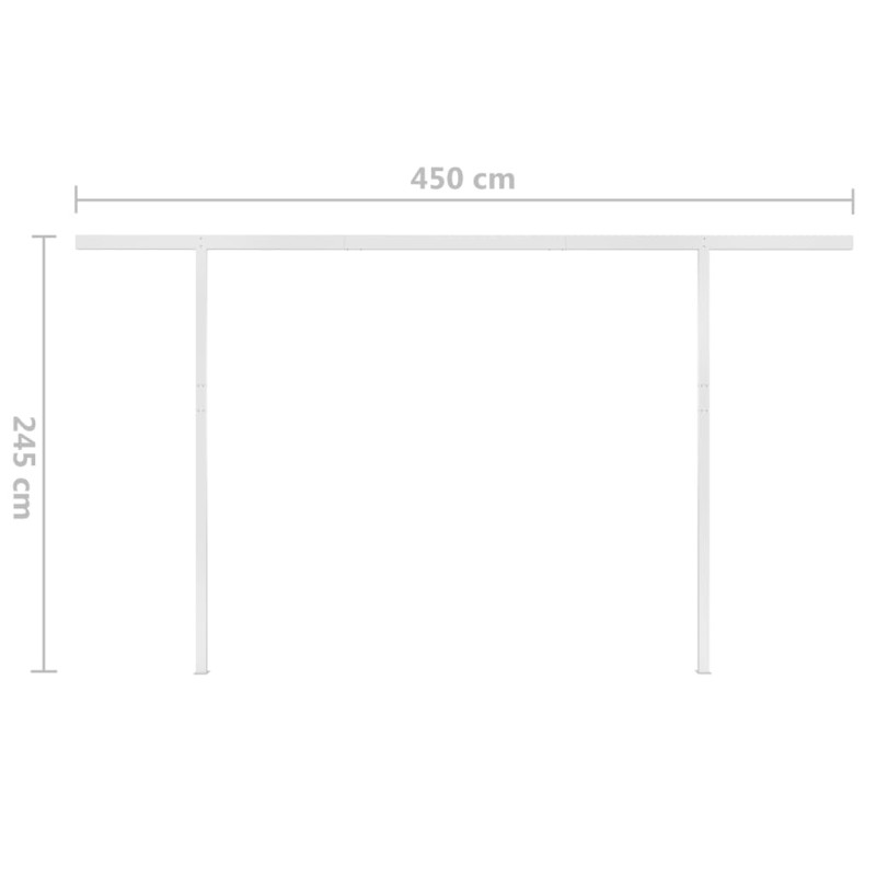 Produktbild för Automatisk markis med vindsensor & LED 4,5x3,5 m gräddvit