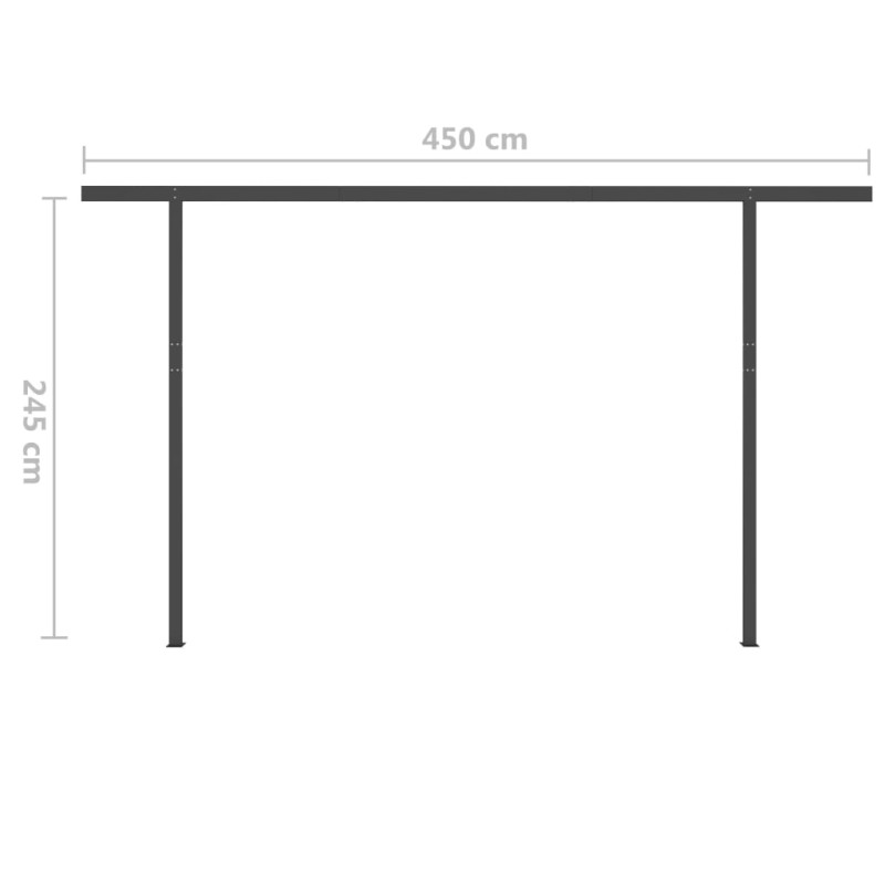 Produktbild för Markis med stolpar automatiskt infällbar 4,5x3 m gräddvit