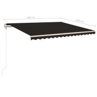 Produktbild för Automatisk markis med vindsensor & LED 4x3,5 m antracit