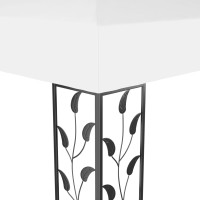 Produktbild för Paviljong med dubbeltak och ljusslinga LED 3x4 m vit