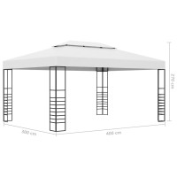 Produktbild för Paviljong med ljusslinga LED 4x3x2,7 m vit