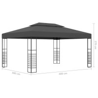 Produktbild för Paviljong med ljusslinga LED 3x4 m antracit