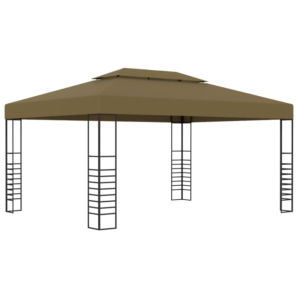 Produktbild för Paviljong med ljusslinga LED 3x4 m taupe