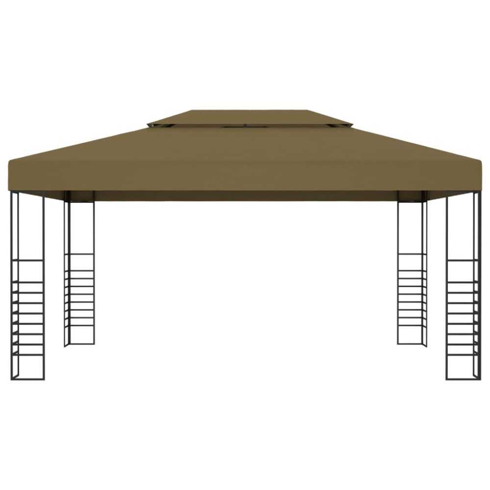 Produktbild för Paviljong med ljusslinga LED 3x4 m taupe