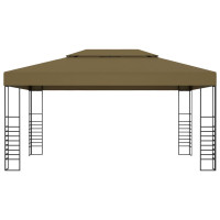 Produktbild för Paviljong med ljusslinga LED 3x4 m taupe