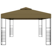 Produktbild för Paviljong med ljusslinga LED 3x4 m taupe