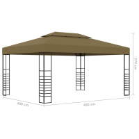 Produktbild för Paviljong med ljusslinga LED 3x4 m taupe