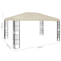 Produktbild för Paviljong med ljusslinga LED 3x4 m gräddvit