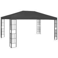 Produktbild för Paviljong med ljusslinga LED 3x4 m antracit