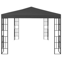 Produktbild för Paviljong med ljusslinga LED 3x4 m antracit