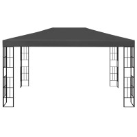 Produktbild för Paviljong med ljusslinga LED 3x4 m antracit