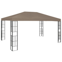 Produktbild för Paviljong med ljusslinga LED 4x3 m taupe