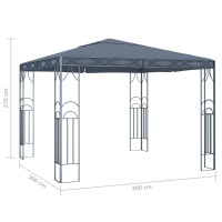 Produktbild för Paviljong med ljusslinga LED 300x300 cm antracit