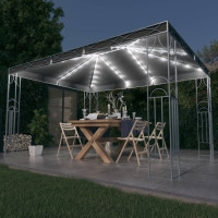 Produktbild för Paviljong med ljusslinga LED 400x300 cm antracit