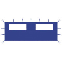 Produktbild för Sidovägg med fönster till partytält 6x2 m blå