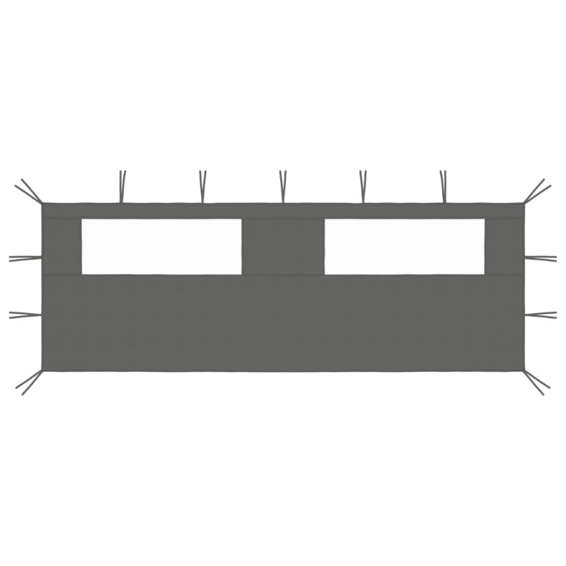 Produktbild för Sidovägg med fönster till partytält 6x2 m antracit
