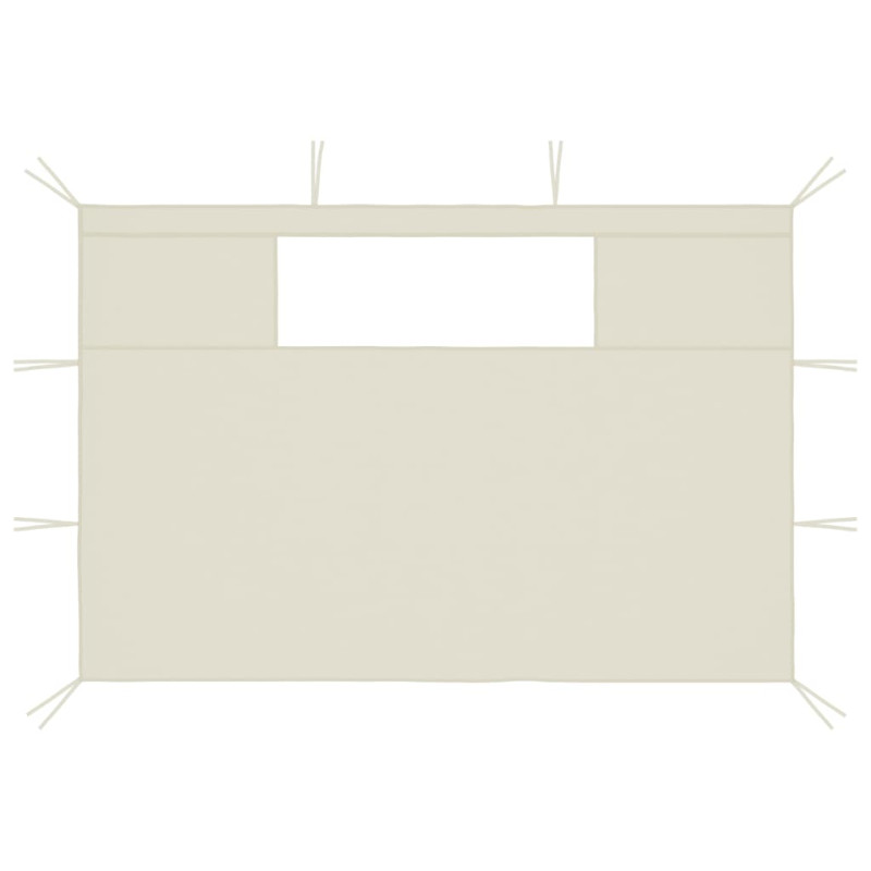 Produktbild för Sidoväggar med fönster till partytält 2 st gräddvit