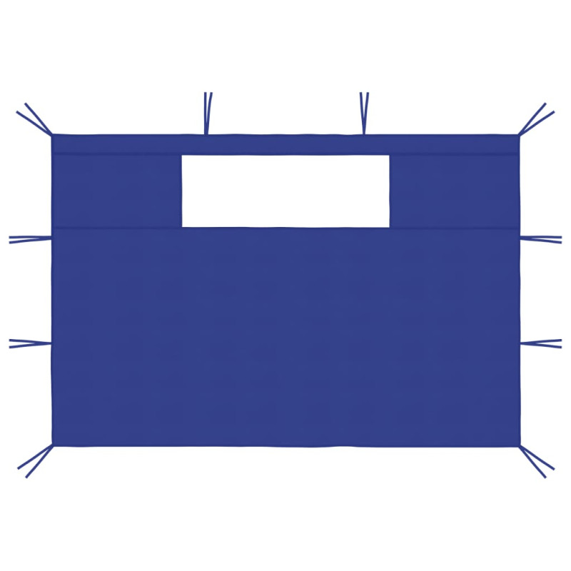 Produktbild för Sidoväggar med fönster till partytält 2 st blå