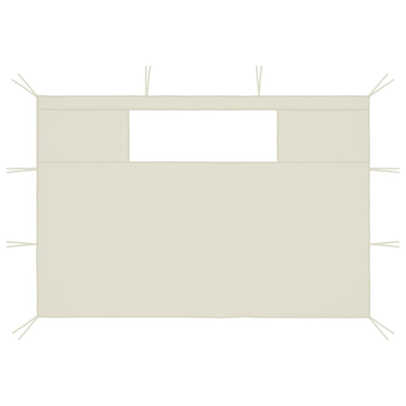 Produktbild för Sidoväggar med fönster till partytält 2 st gräddvit