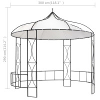 Produktbild för Paviljong 300x290 cm vit rund