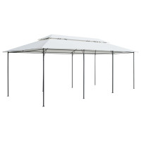 Produktbild för Paviljong med draperier 600x298x270 cm vit 180g/m²