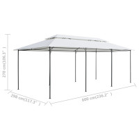 Produktbild för Paviljong med draperier 600x298x270 cm vit 180g/m²