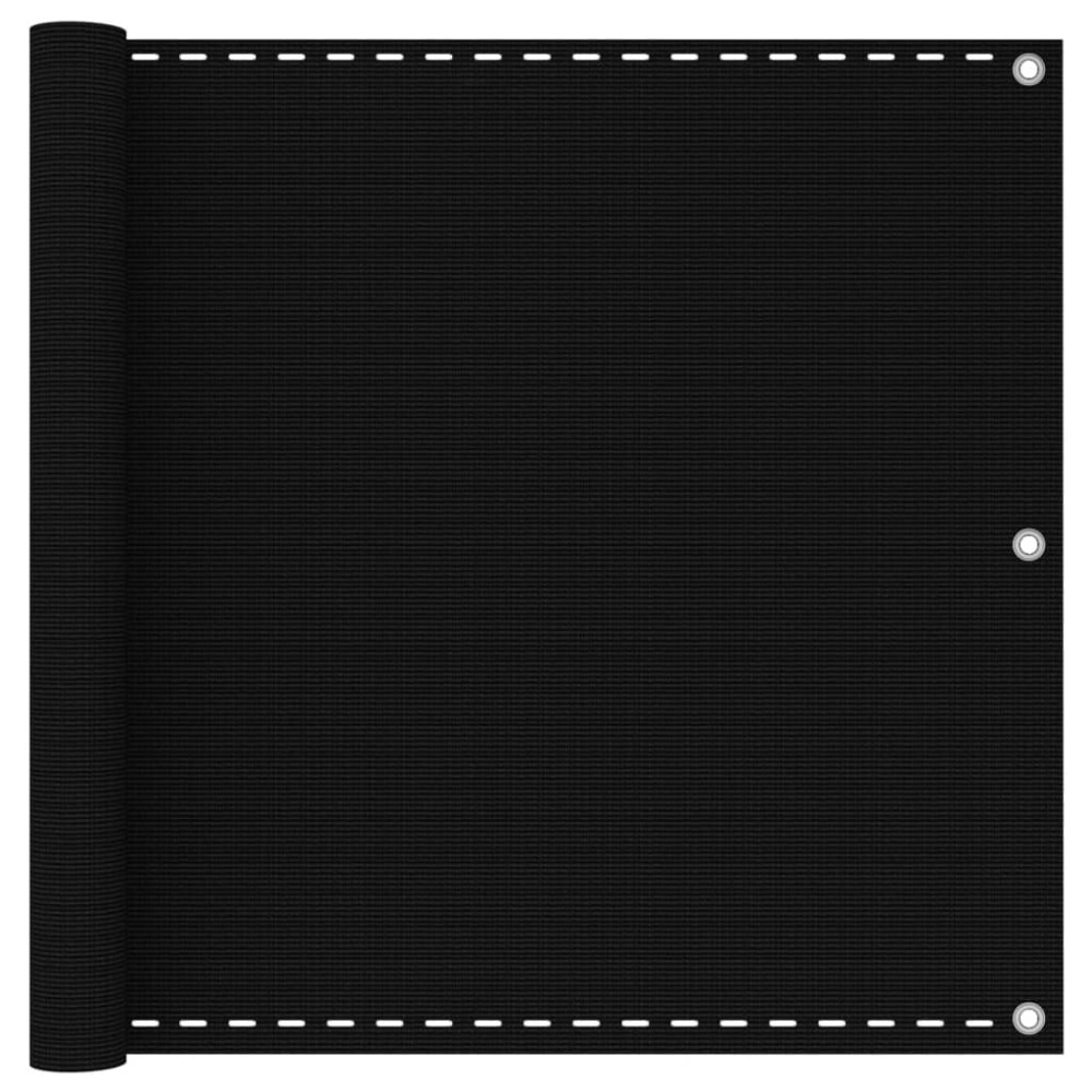 Produktbild för Balkongskärm svart 90x500 cm HDPE