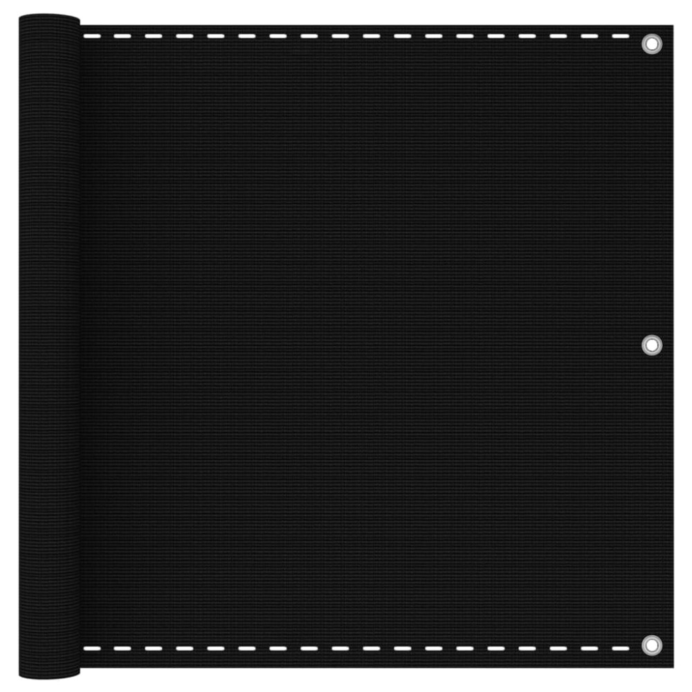 Produktbild för Balkongskärm svart 90x600 cm HDPE