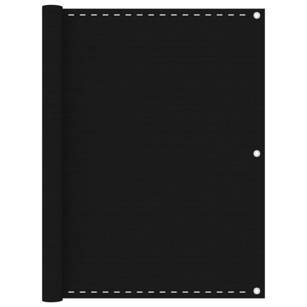 Produktbild för Balkongskärm svart 120x600 cm HDPE
