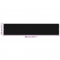 Produktbild för Balkongskärm svart 120x600 cm HDPE