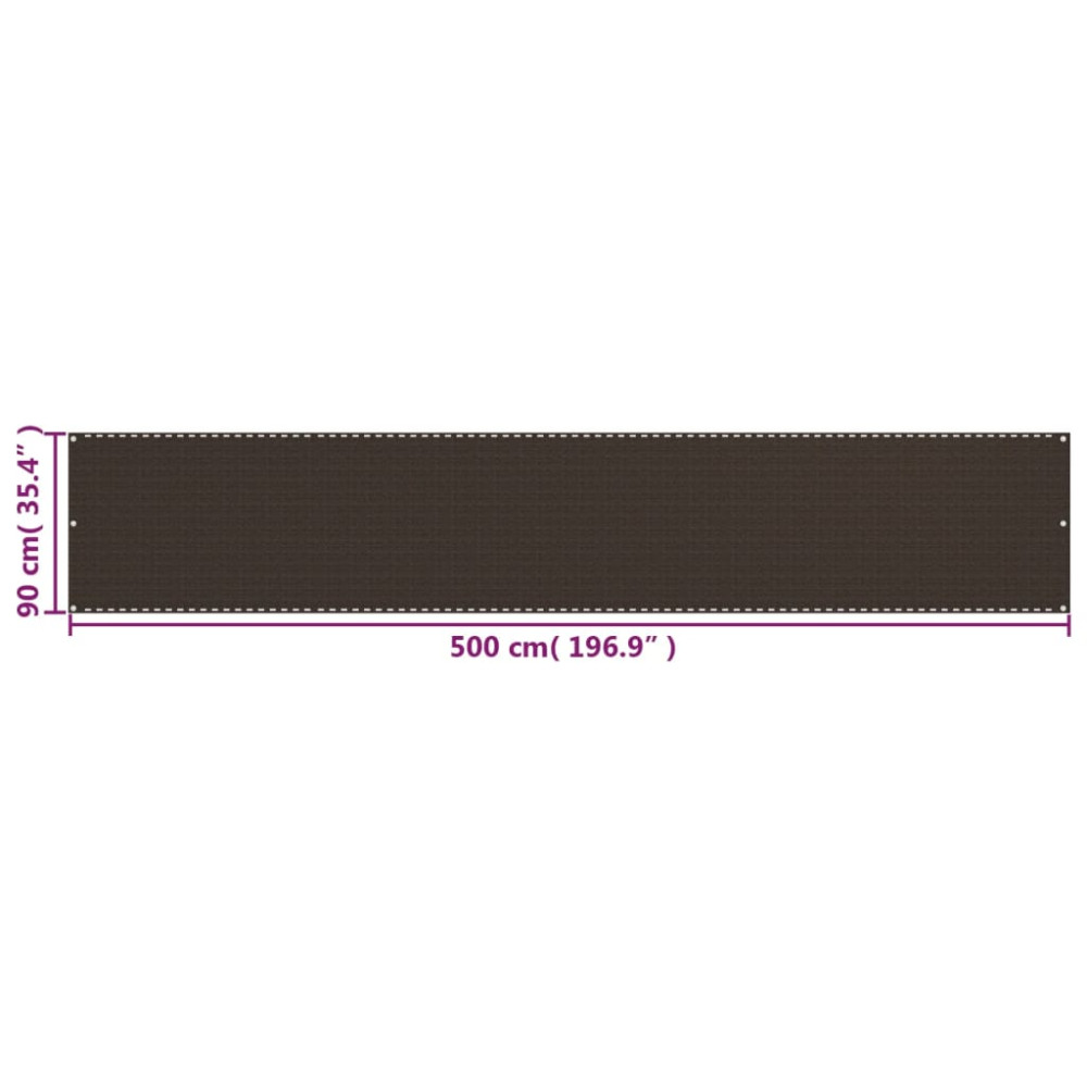 Produktbild för Balkongskärm brun 90x500 cm HDPE